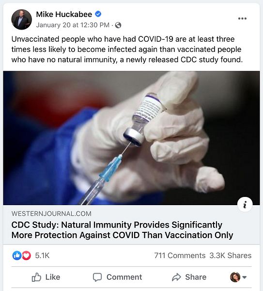 Does Prior Infection Convey More Immunity Than a COVID Vaccine?