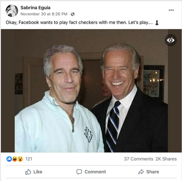 Does a Viral Photo Show Jeffrey Epstein with President Biden?
