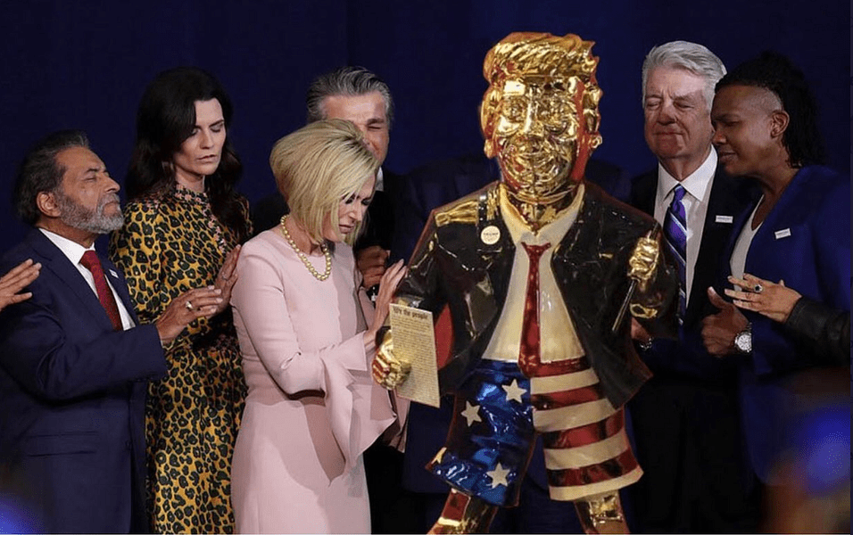 Did Evangelical Leaders Pray Over the Golden Trump Statue at CPAC?