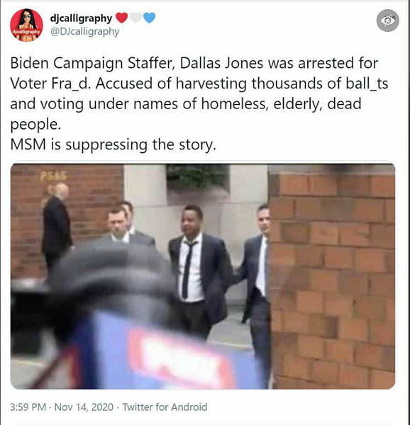 Was a Biden Staffer Arrested for Voter Fraud?