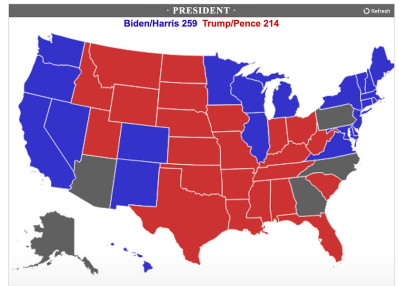 Did RealClearPolitics Rescind a Projection That Biden Won Pennsylvania?