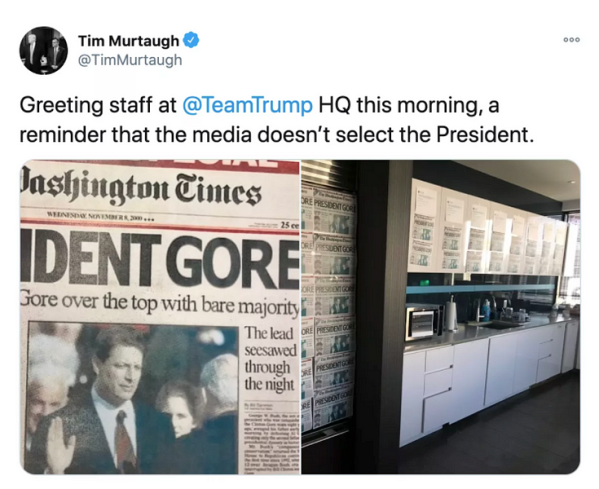 Did the Washington Times Run a ‘President Gore’ Cover the Day After the 2000 Election?
