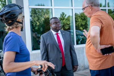 Byron Township, MI – August 2:Republican candidate John Gibbs,