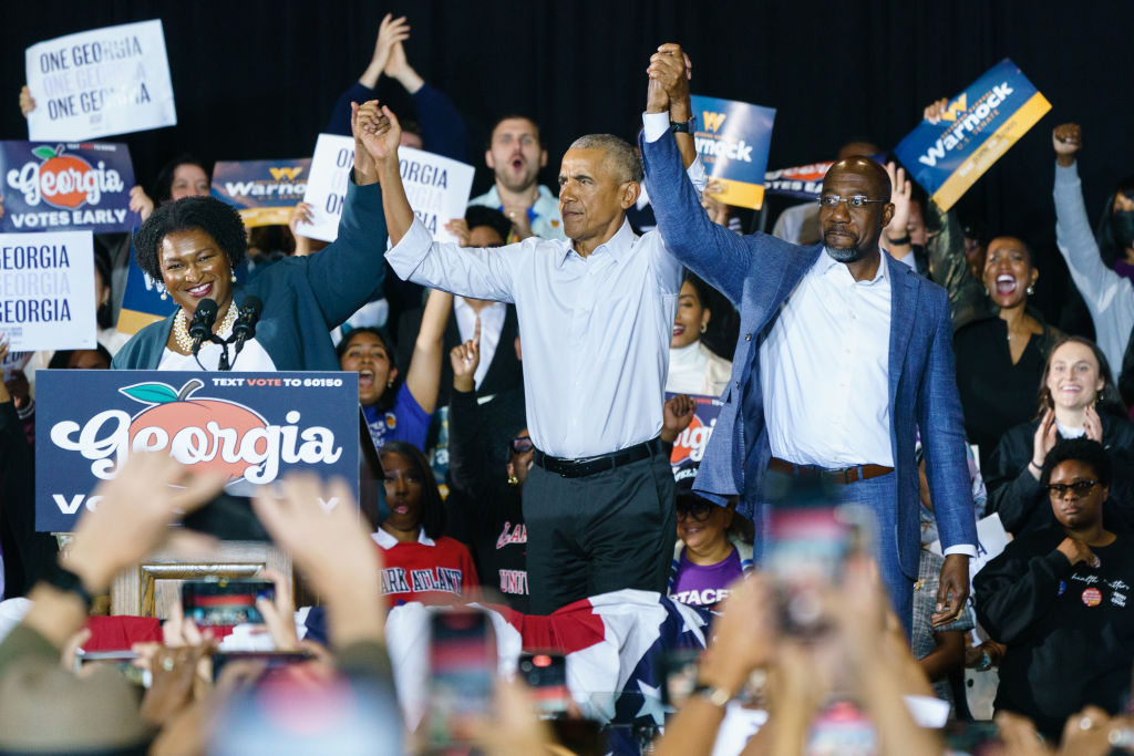 Former President Barack Obama Campaigns For Georgia Democrats Ahead Of Midterm Elections