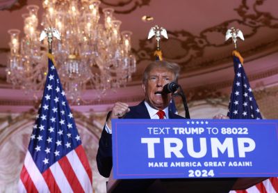 Former U.S. President Donald Trump  Makes An Announcement At His Florida Home