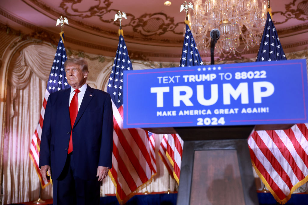 Former U.S. President Donald Trump  Makes An Announcement At His Florida Home