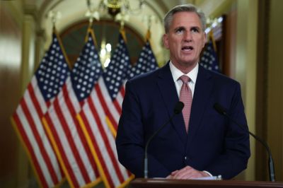 House Speaker Kevin McCarthy (R-CA) Speaks On The Debt Ceiling At The Capitol