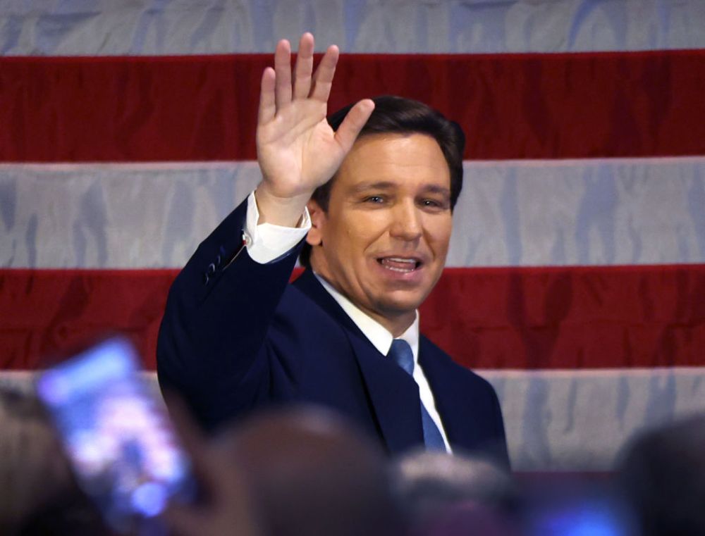 Florida Gov. Ron DeSantis Speaks To Local NYPD Police Officers In Staten Island, NY