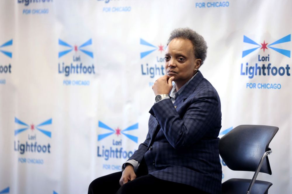 Chicago Mayor Lori Lightfoot Attends Campaign Rally For Her Re-Election Bid