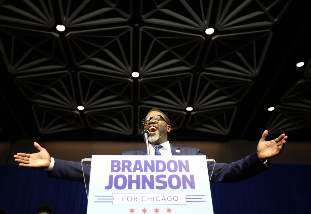 Chicago Mayoral Candidate Brandon Johnson Holds Election Night Event