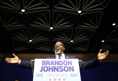 Chicago Mayoral Candidate Brandon Johnson Holds Election Night Event