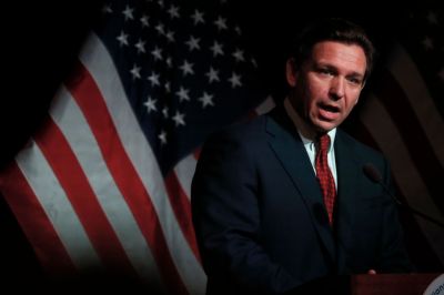 Ron DeSantis Speaks At Midland Republican Dave Camp Spring Breakfast In Michigan