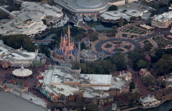 An aerial view of Walt Disney World in Orlando, Florida. (Photo by Joe Raedle/Getty Images)
