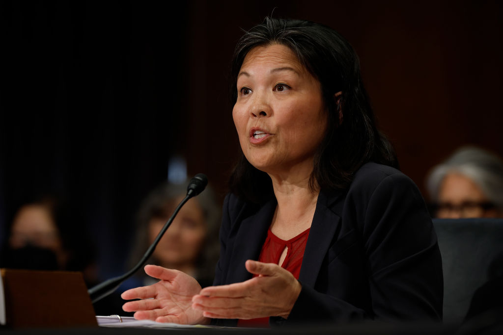 Deputy Labor Secretary Julie Su testifies before the Senate Health, Education, Labor and Pensions Committee during her confirmation hearing to be the next secretary of the Labor Department on April 20, 2023 in Washington, DC. (Photo by Chip Somodevilla / Getty Images.)