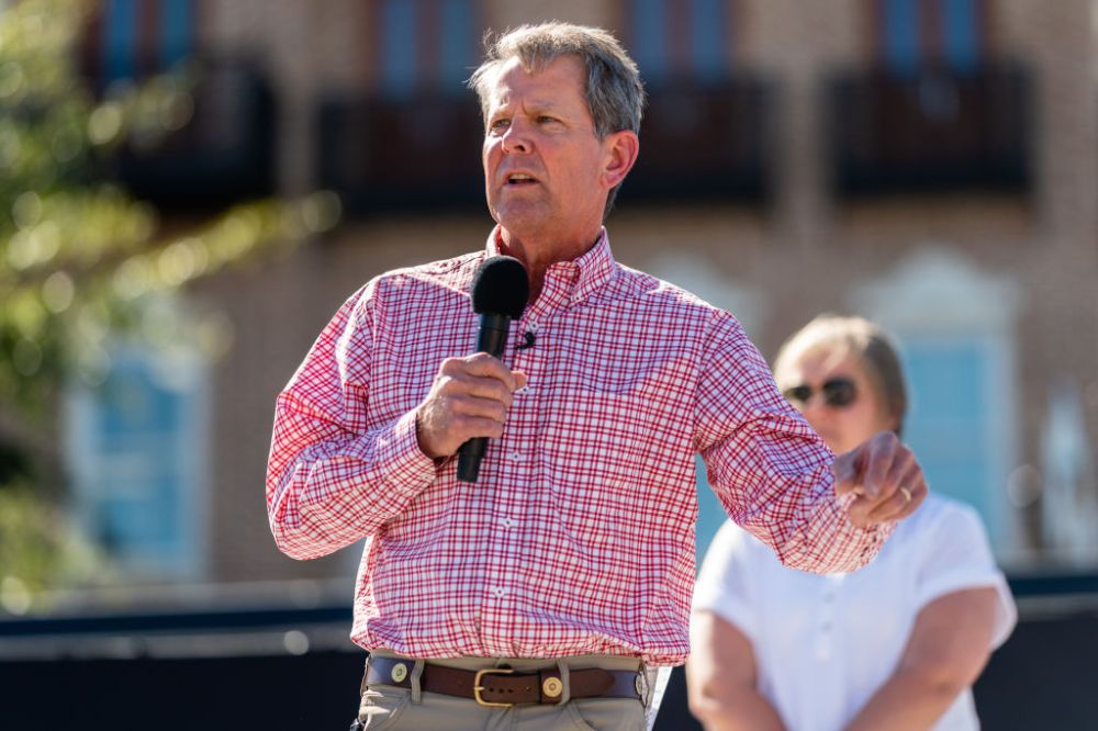 Glenn Youngkin Joins Brian Kemp For Campaign Rally In Alpharetta, GA