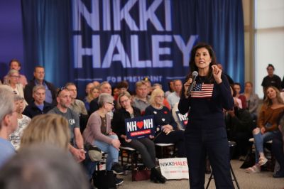 Presidential Candidate Nikki Haley Holds Town Hall In Bedford, New Hampshire