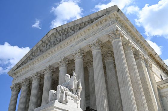 The U.S. Supreme Court building on April 23, 2023. (Photo by DANIEL SLIM/AFP via Getty Images)