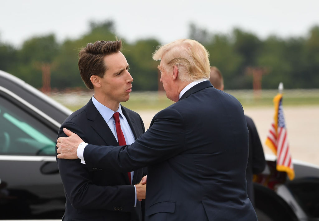 Former President Donald Trump and now-Sen. Josh Hawley in September 2018. (Photo by MANDEL NGAN/AFP via Getty Images)