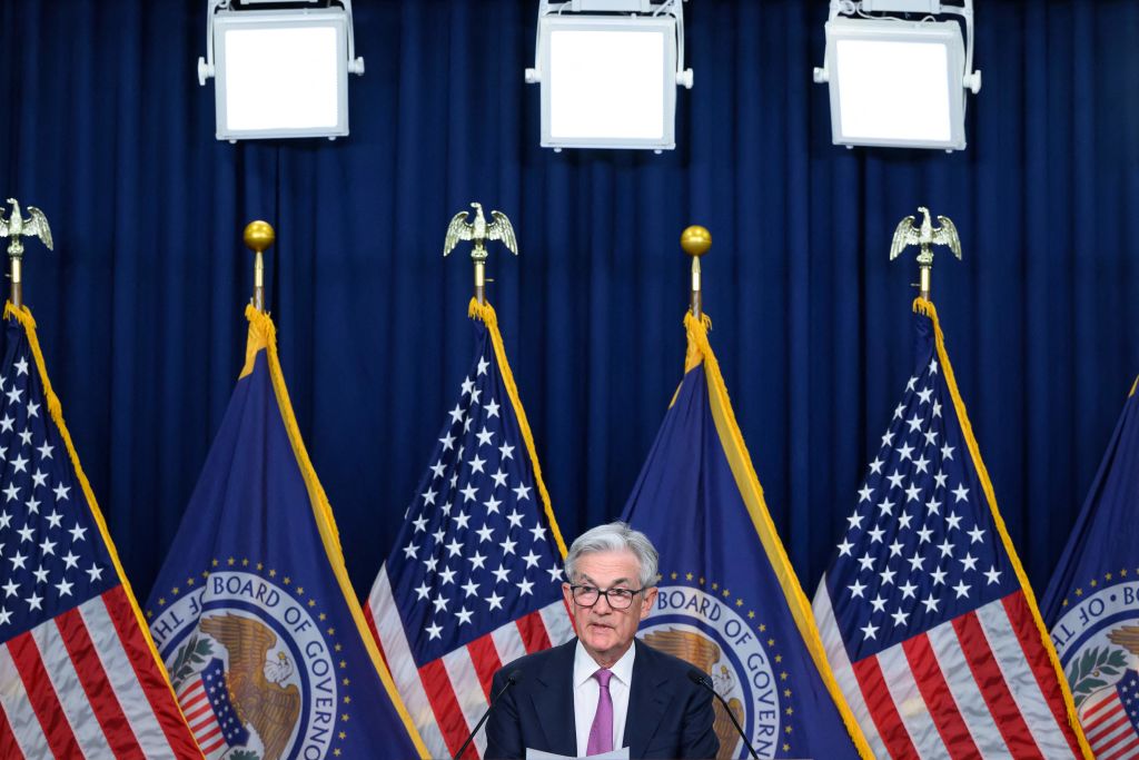 Federal Reserve Board Chairman Jerome Powell speaks during a news conference on June 14, 2023. (Photo by MANDEL NGAN/AFP via Getty Images)