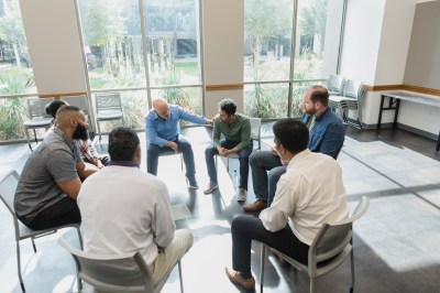 Tall view of group therapy
