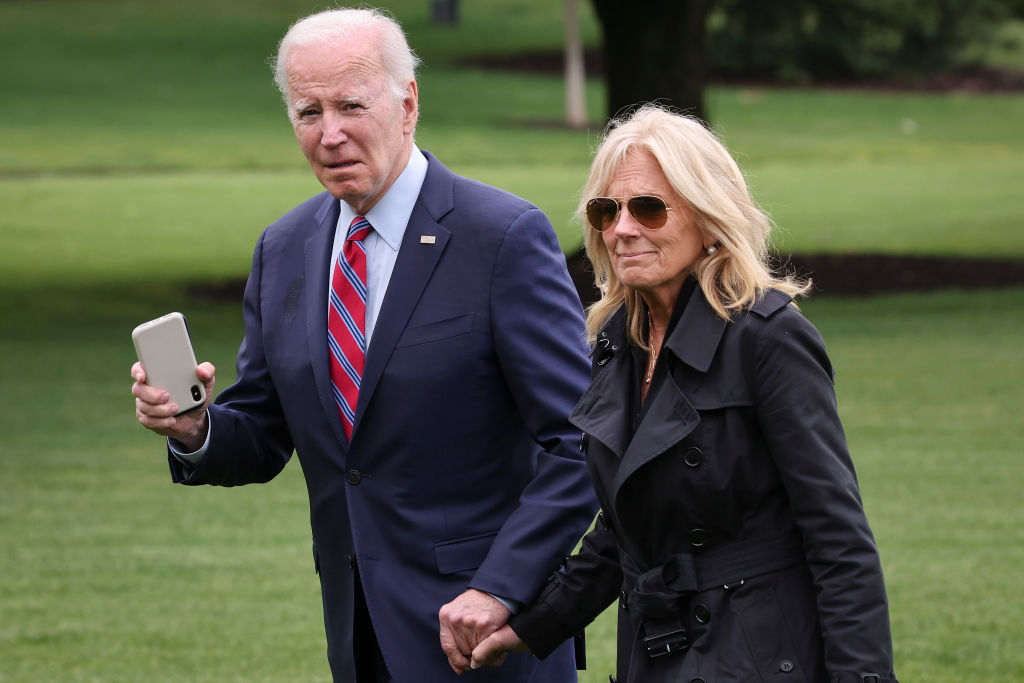 President Joe Biden and first lady Jill Biden return to the White House on May 30, 2023, in Washington, D.C. (Photo by Win McNamee/Getty Images)