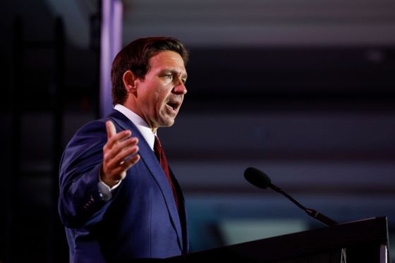 Republican presidential candidate Florida Gov. Ron DeSantis delivers remarks on July 17, 2023.  (Photo by Anna Moneymaker/Getty Images)
