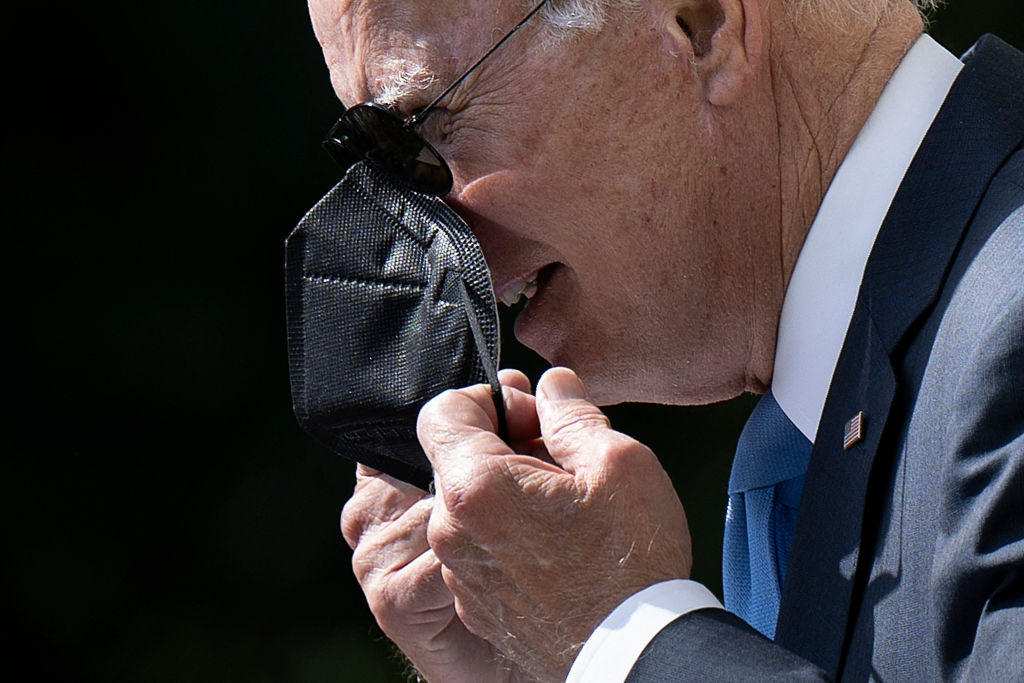 President Joe Biden on July 27, 2022, in Washington, D.C. (Photo by Brendan Smialowski/AFP/Getty Images)