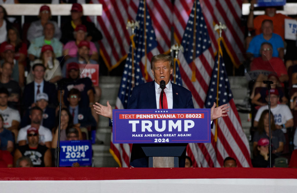 Donald Trump Holds A Campaign Rally In Erie, Pennsylvania