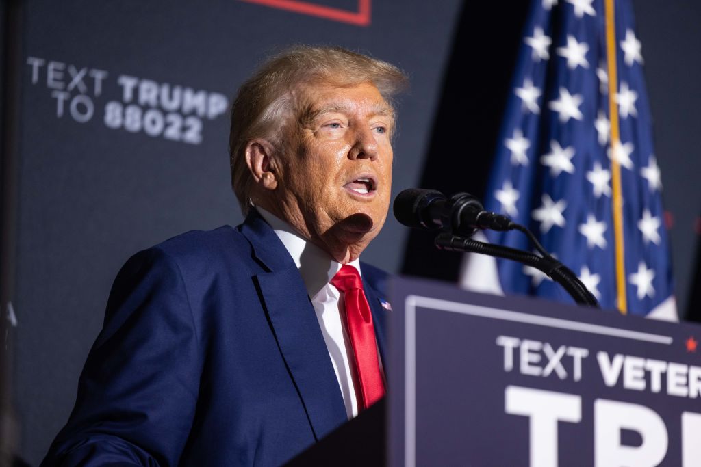 Presidential Candidate Donald Trump Delivers Remarks In New Hampshire