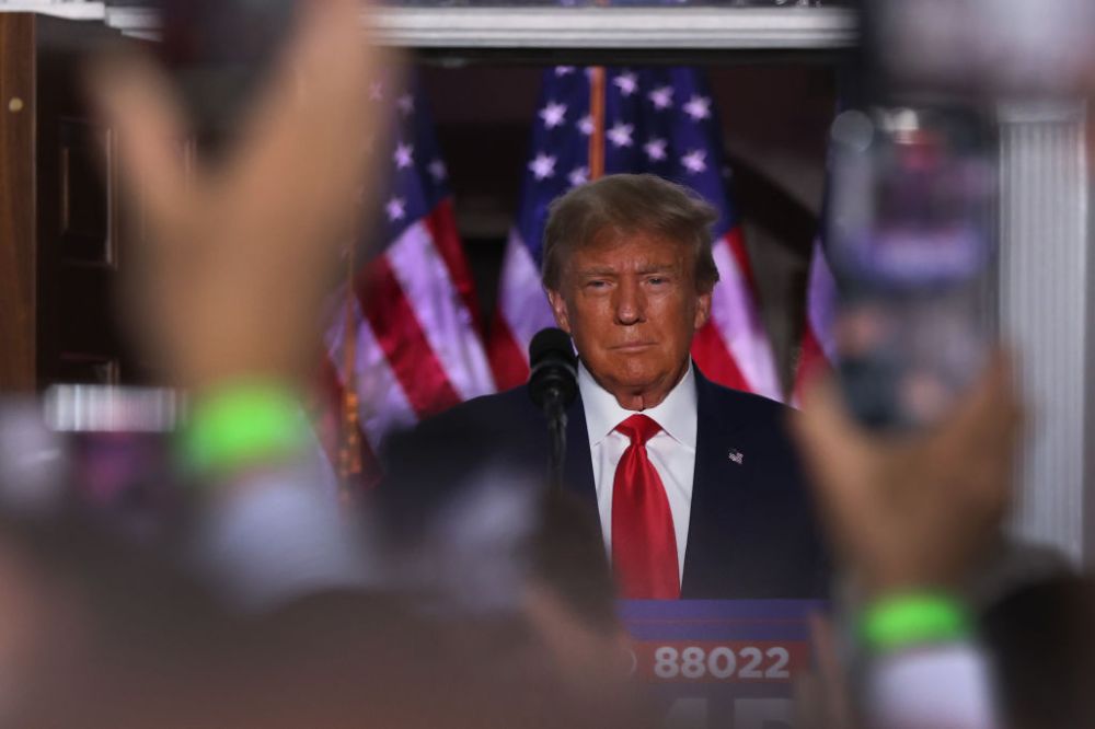 Former President Trump Speaks At His Bedminster Golf Club After Being Arraigned On Federal Charges