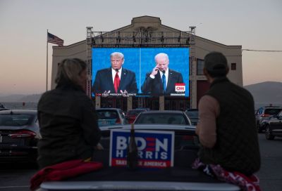 People Watch The Last Presidential Debate In San Francisco