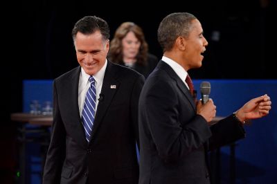 Barack Obama And Mitt Romney Participate In Second Presidential Debate