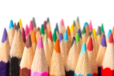 Colour pencils isolated on white