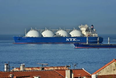 The vessel GRACE DAHLIA LNG Tanker arrives at the French