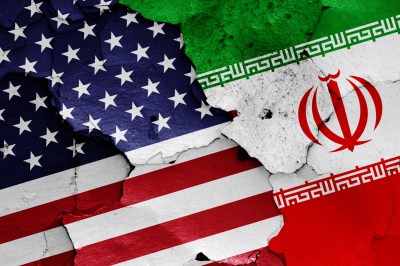 flags of USA and Iran