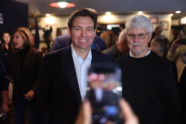 GOP Presidential Candidate Ron DeSantis Campaigns In Davenport, Iowa