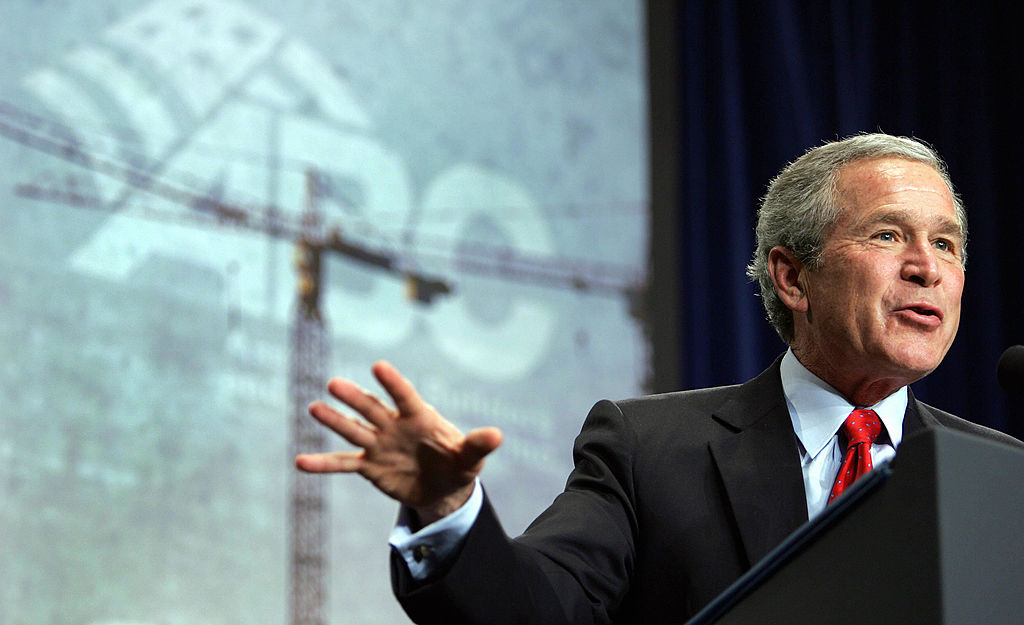 US President George W. Bush addresses th