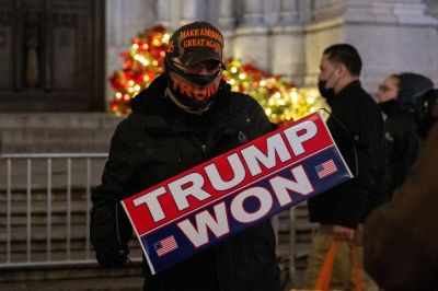Vigil Held Outside St Patrick’s Cathedral On Anniversary Of January 6 Attacks