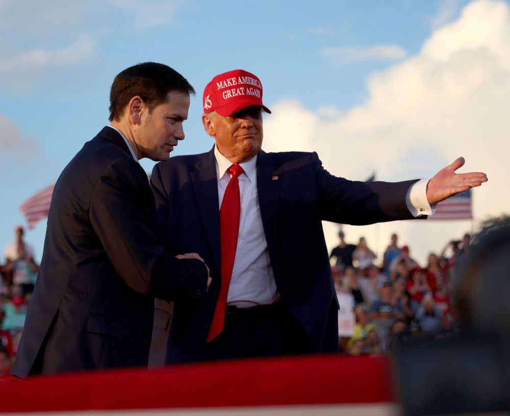 Former President Donald Trump Rallies For Marco Rubio In Florida