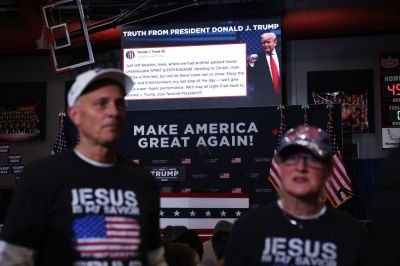 Donald Trump Holds Campaign Event In Clinton, Iowa As He Runs For President