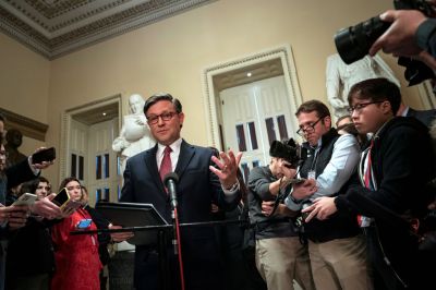 House Speaker Johnson Speaks To The Media On Capitol Hill