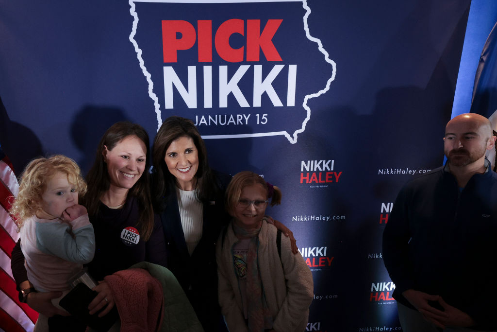 Former U.N. Ambassador Nikki Haley greets supporters following a campaign event on January 11, 2024 in Ankeny, Iowa. (Photo by Win McNamee/Getty Images)