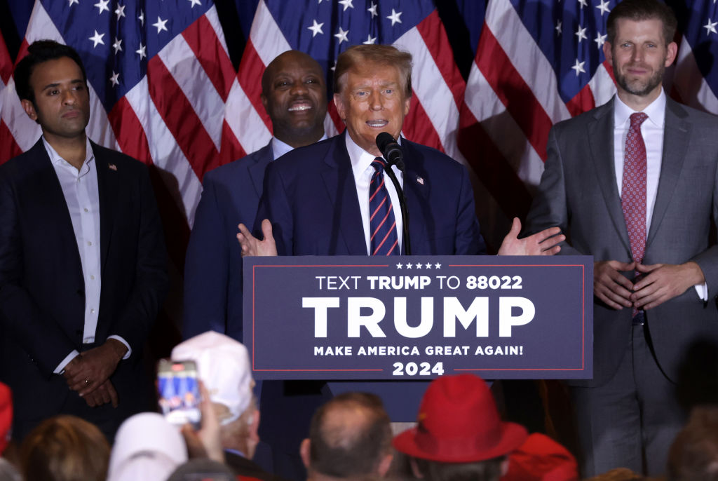 Donald Trump Holds New Hampshire Primary Night Event In Nashua, New Hampshire