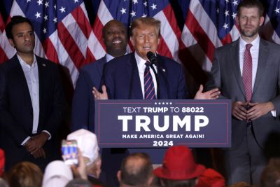 Donald Trump Holds New Hampshire Primary Night Event In Nashua, New Hampshire