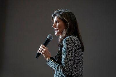 GOP Presidential Candidate Nikki Haley Campaigns In Conway, South Carolina