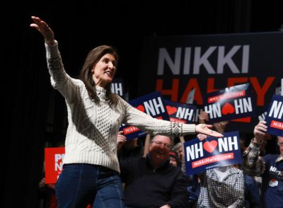 Republican Presidential Candidate Nikki Haley Campaigns In New Hampshire