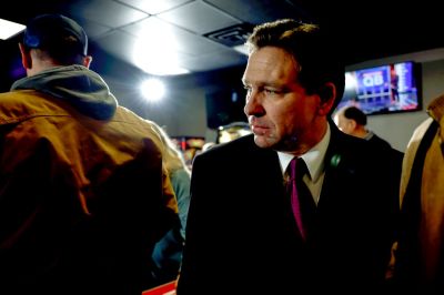 Ron DeSantis Campaigns For President In Iowa On Caucus Day