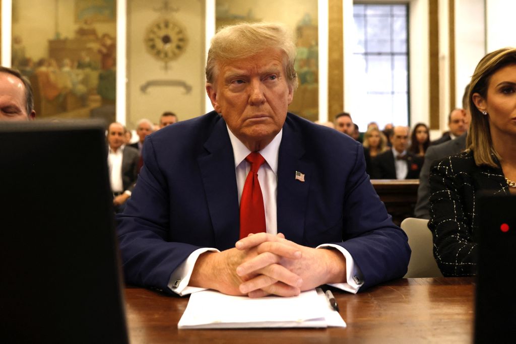 Former President Donald Trump sits in New York State Supreme Court during the civil fraud trial against the Trump Organization, in New York City on January 11, 2024. (Photo by PETER FOLEY/POOL/AFP via Getty Images)