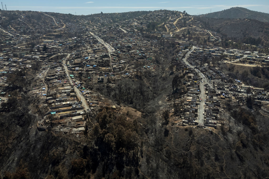 Damage Left By The Fire In Vina Del Mar