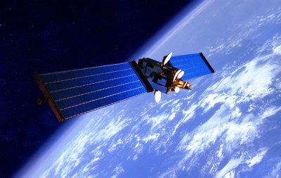 Communication Satellite over the Earth